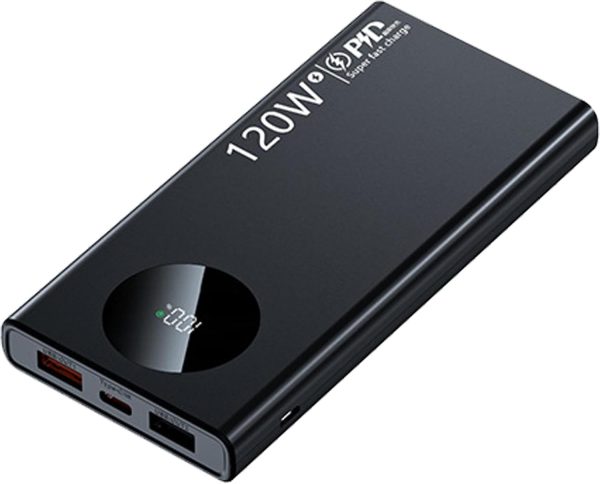 Cargador portátil de 120 W para viajes, multifuncional, de carga rápida para teléfonos y tabletas.