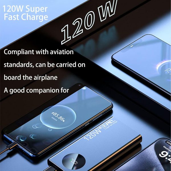 Cargador portátil de 120 W para viajes, multifuncional, de carga rápida para teléfonos y tabletas. - Imagen 4