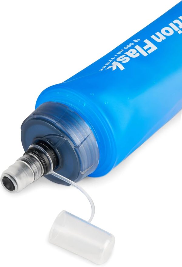 Botella de agua suave, plegable, suave, plegable, para ciclismo, maratón, correr, senderismo, libre de BPA, sin PVC, botella suave, bolsa reutilizable, botella de deporte, - Imagen 6