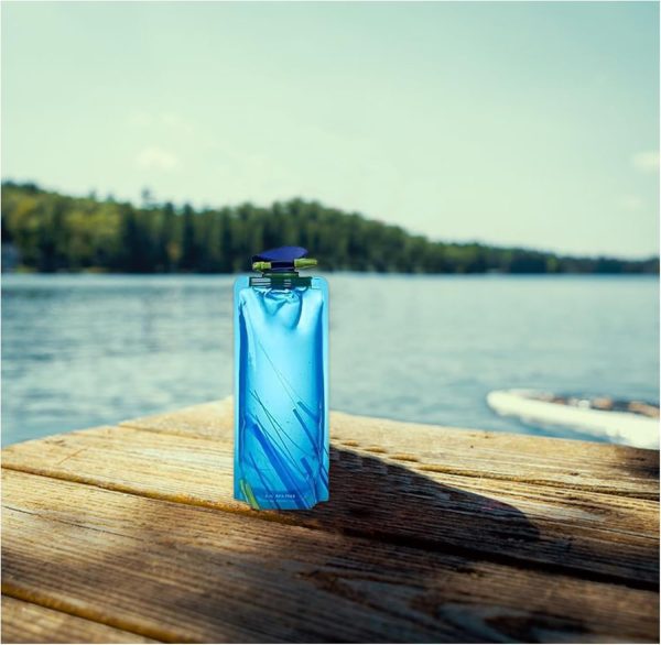 Cosyhav Botella de agua plegable, paquete de 2 botellas de agua plegables de 700 ml para senderismo, correr, ciclismo y montañismo, botella de agua portátil para correr, a prueba de fugas y ligera - Imagen 6