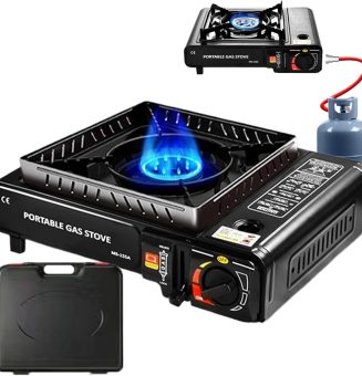Estufa De ga s Portátil De Doble Combustible Portátil- Hornillo De Gases Con Maletín De Transporte Estufa De Camping Portátil, Quemador Portátil Para Uso Doméstico De Fiesta