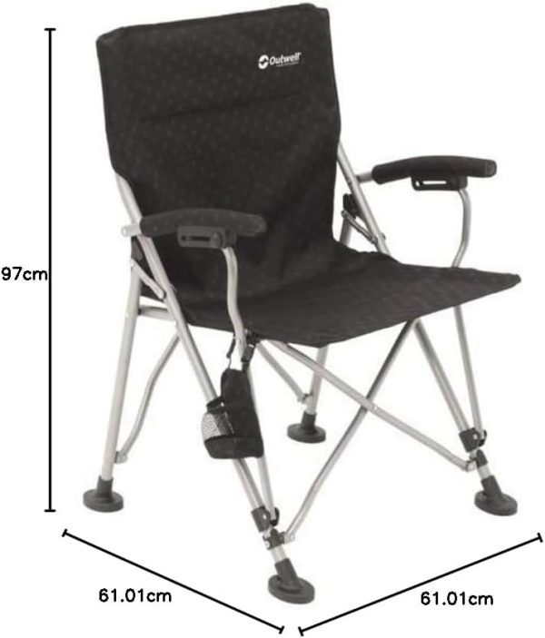Outwell Campo - Silla de Camping (61 x 61 x 89 cm), Color Negro - Imagen 2