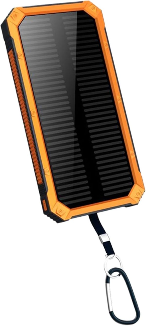 Banco de energía solar, cargador portátil, cargador inalámbrico de 10000 mAh, resistente, de 16 x 8 x 1,7 cm, con linterna para viajes y acampadas. - Imagen 8